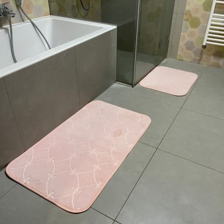 Fürdőszobaszőnyeg szett 2 db-os - 100x60 cm - Rózsaszín mintás