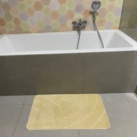 Fürdőszobaszőnyeg szett 2 db-os - 80x50 cm - Bézs vonal mintás
