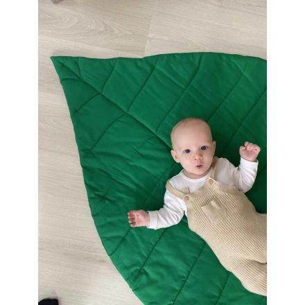 Falvevél gyerek játszószőnyeg és takaró - sötétzöld - M-es, 92x138 cm